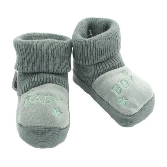 VIB Slofjes 'BABY BOY' Mosgroen